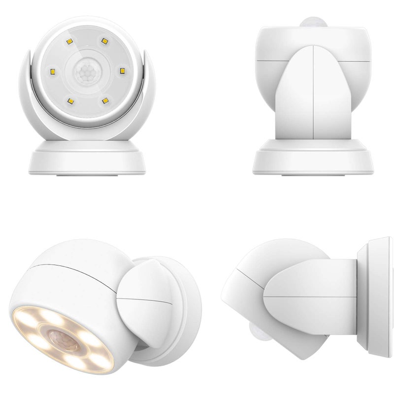 HONWELL Battery Operated Motion Sensor Light Outdoor Wireless Waterproof Spotlight Motion Detector Security Light, Light Sensor Auto On Off for Porch Stair Hallway Garage Wall Shed House Door (1Piece) - Image 1
